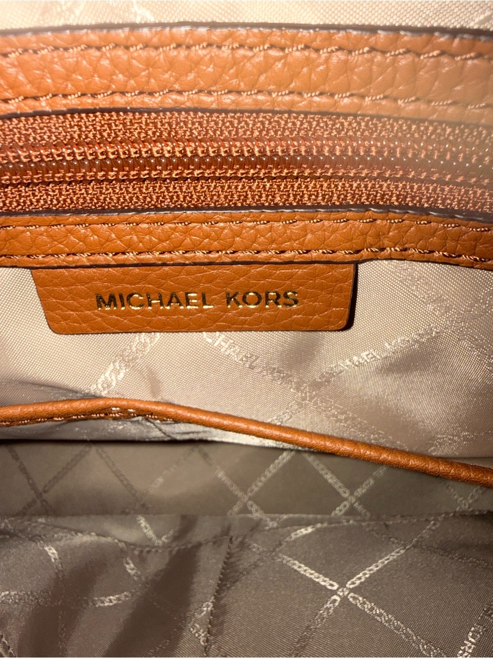 Michael Kors Cognac Pebbled Leather Tote with Gold Hardware - Picture 5 of 6